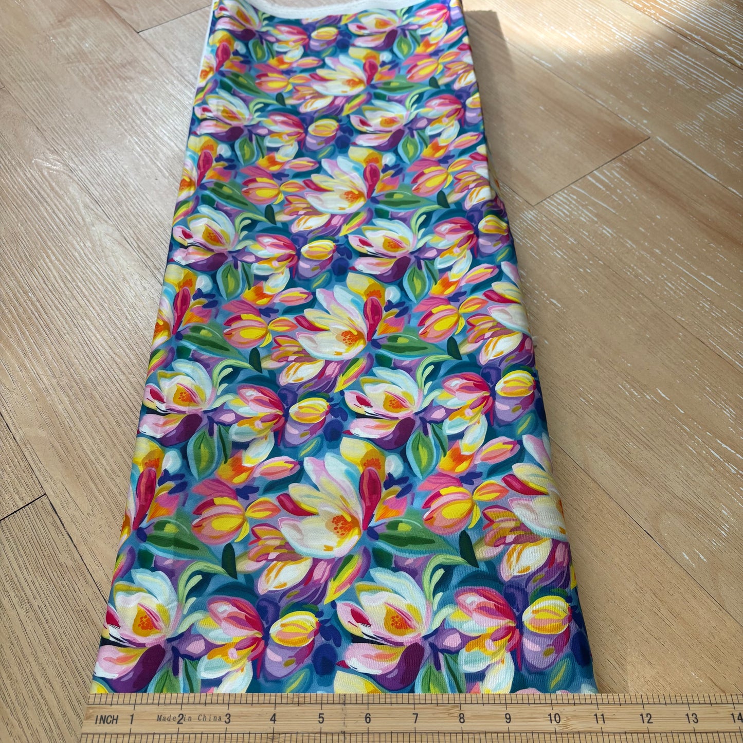 FS071 Oil Paint Floral Cotton Printed Fabric