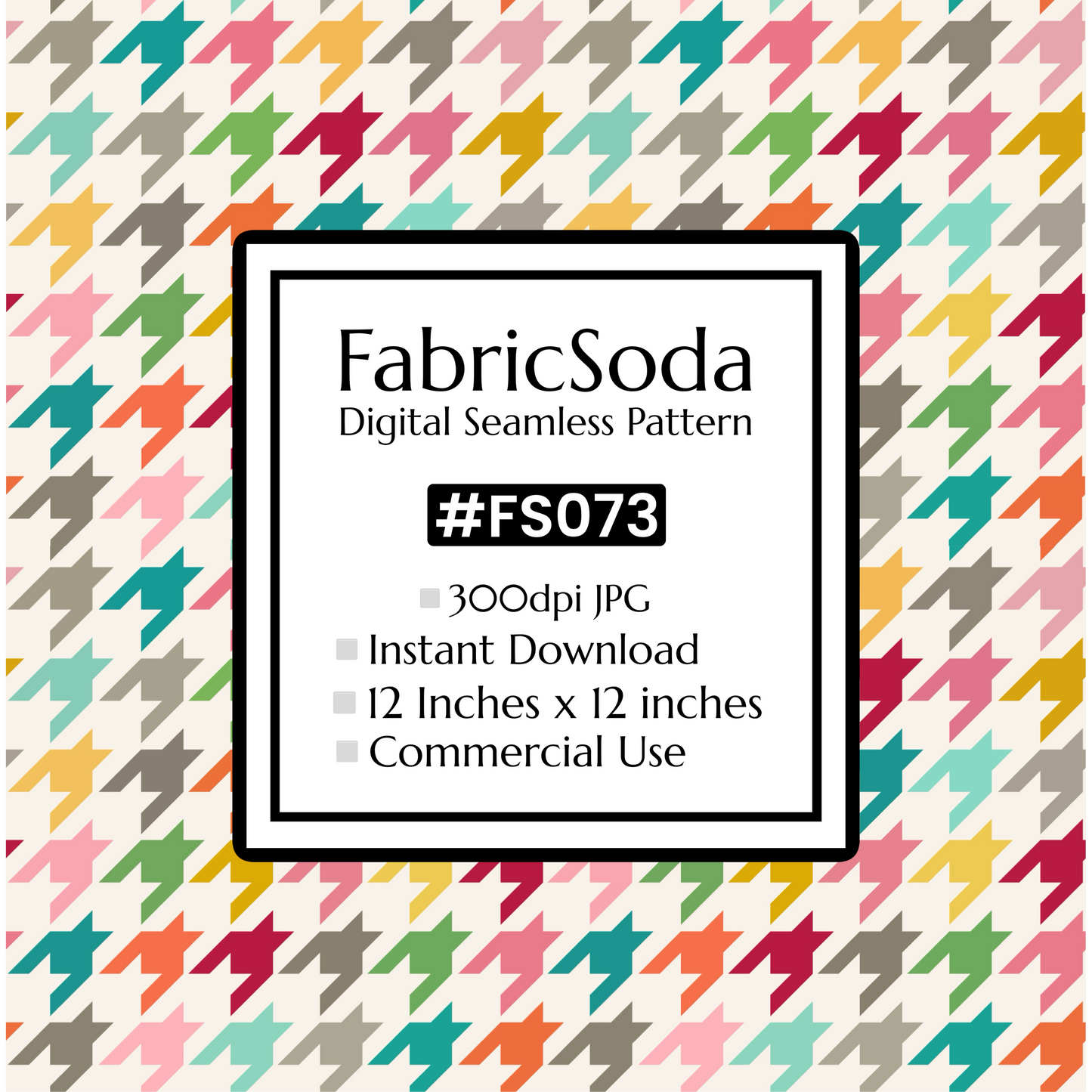 FS073 Multicolour Houndstooth Seamless Pattern JPG