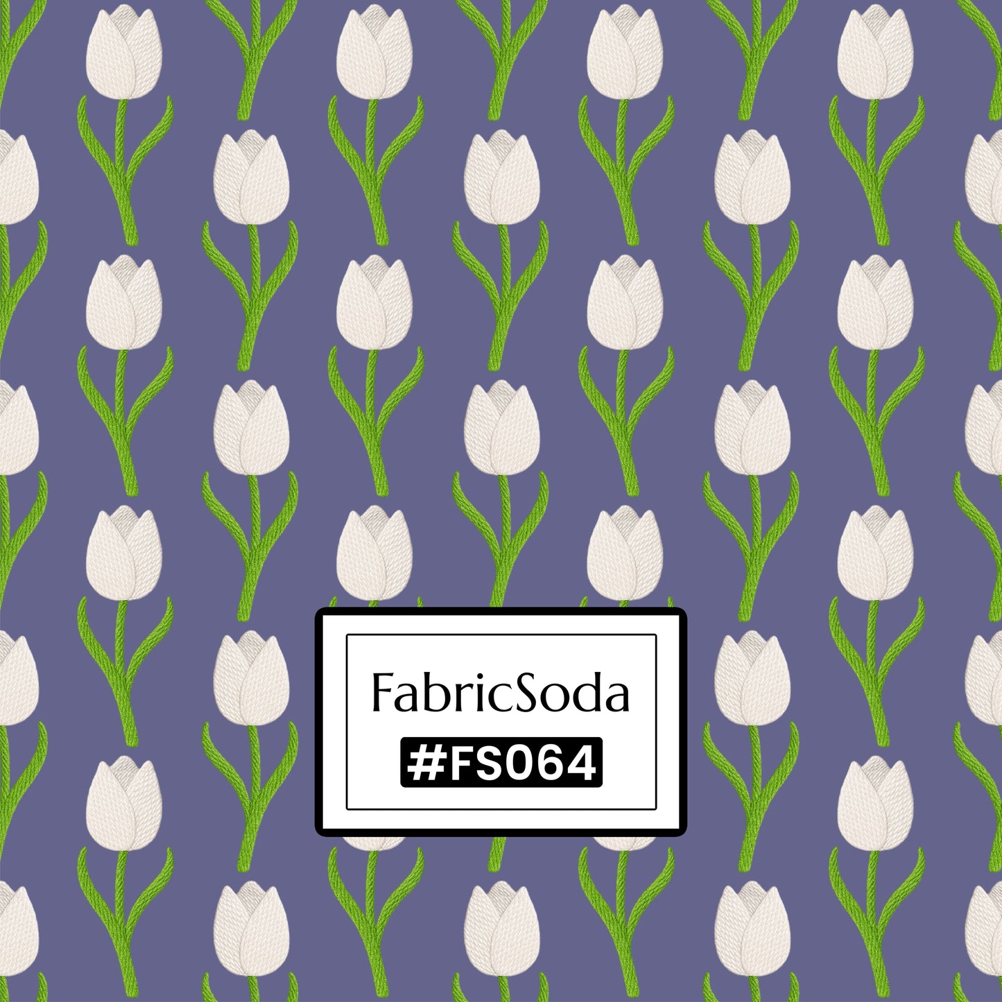 FS064 Tulips In Purple Cotton Printed Fabric