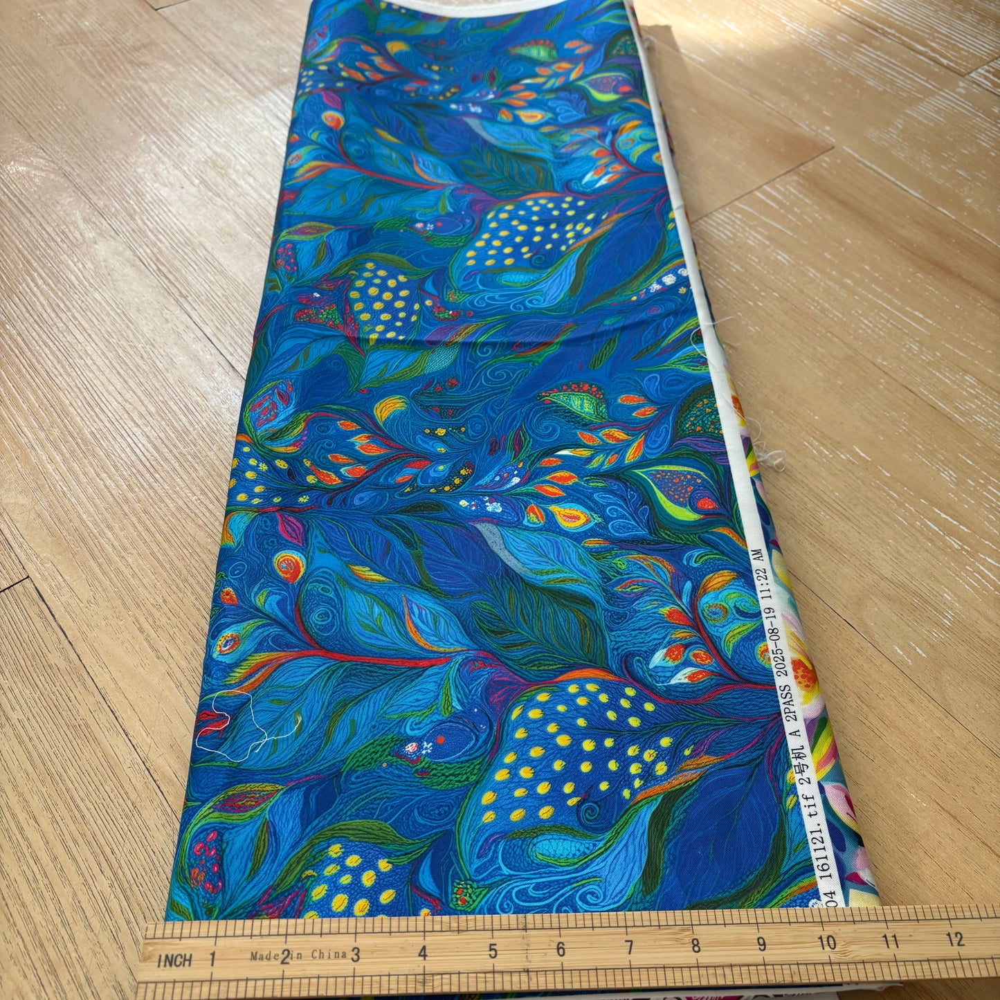 FS072 Blue Abstract Floral Cotton Printed Fabric