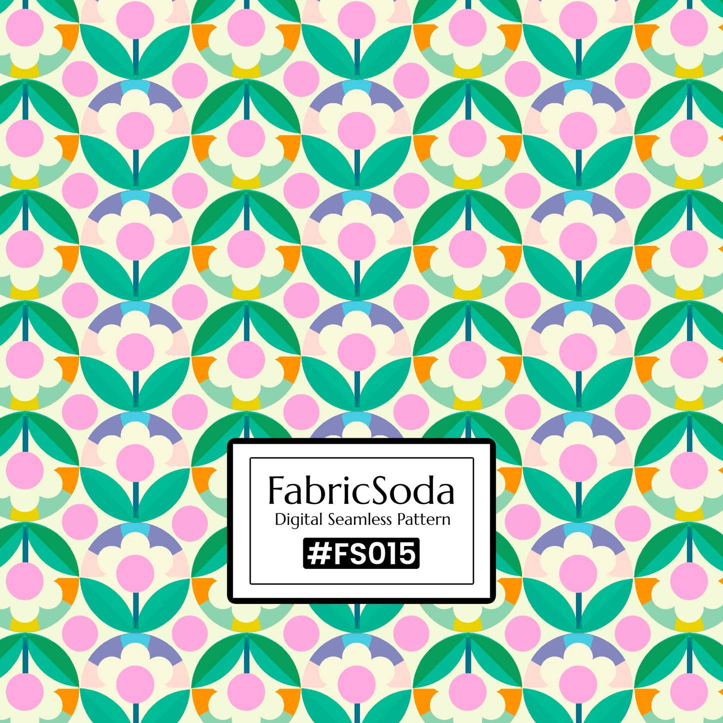 #FS015 Green Geometric Seamless Pattern JPG PNG
