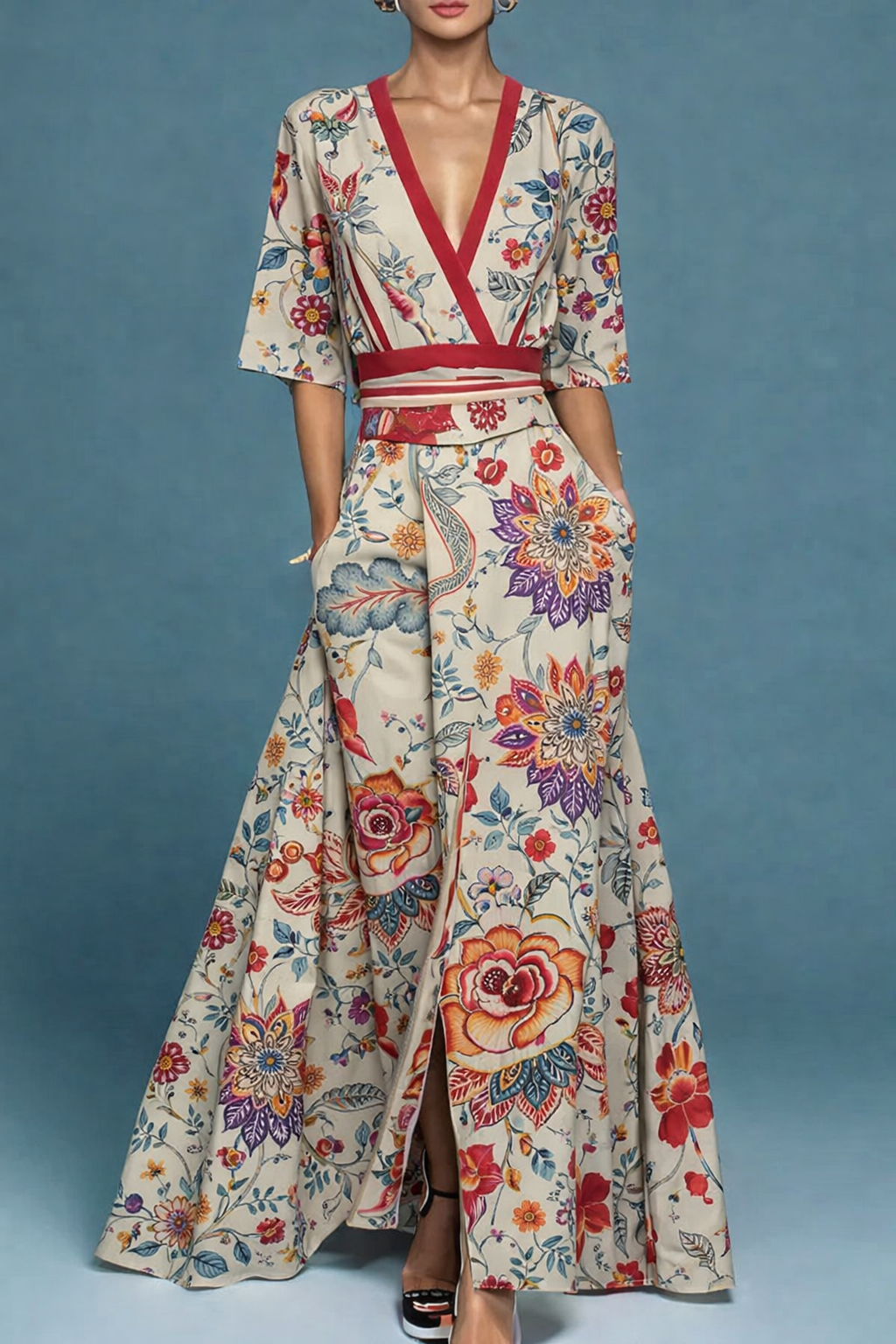 FS105 Exquisite Vintage Floral Seamless Pattern PNG