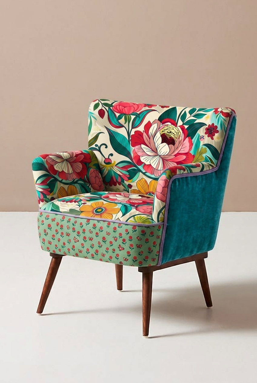 FS086 Colourful Flower Printed Fabric