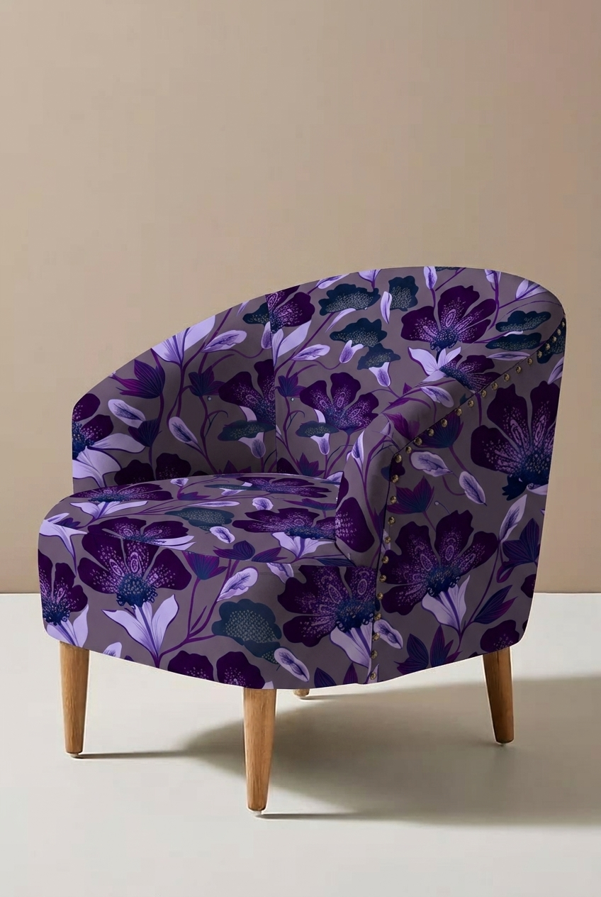 FS089 Violet Garden Printed Fabric