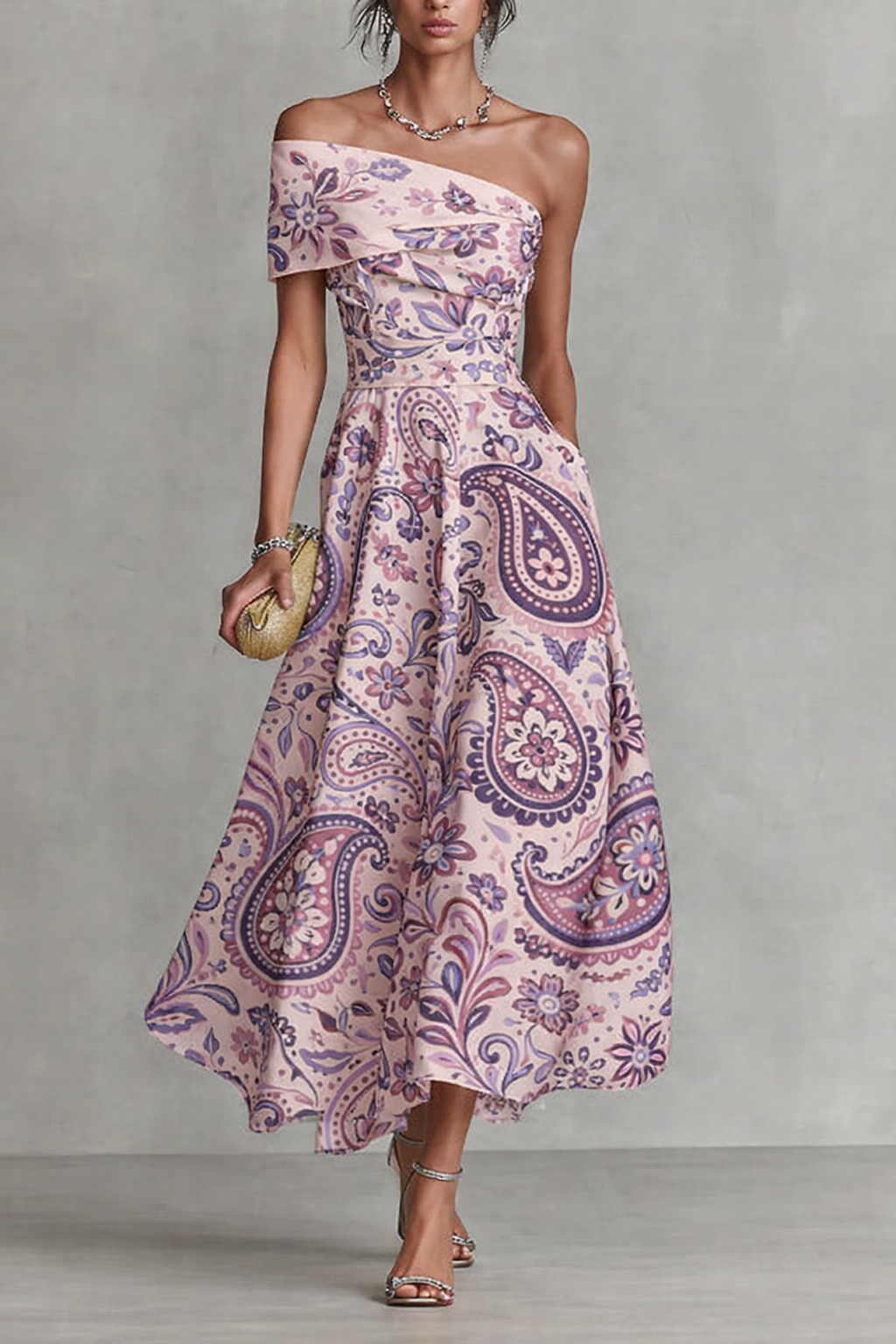 FS098 Pink Floral Paisley Seamless Pattern PNG