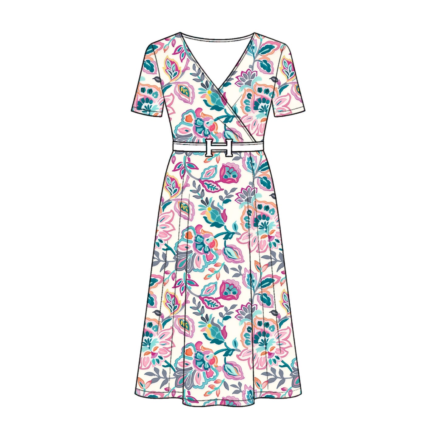 FS076 Pink Floral Cotton Printed Fabric