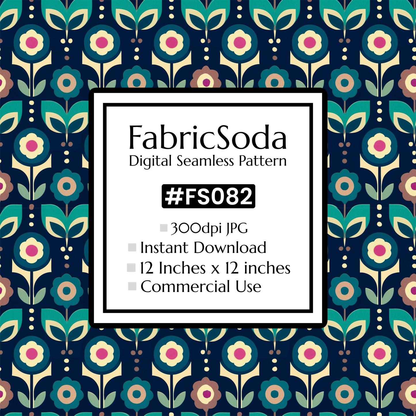 FS082 Teal Geometric Seamless Pattern JPG