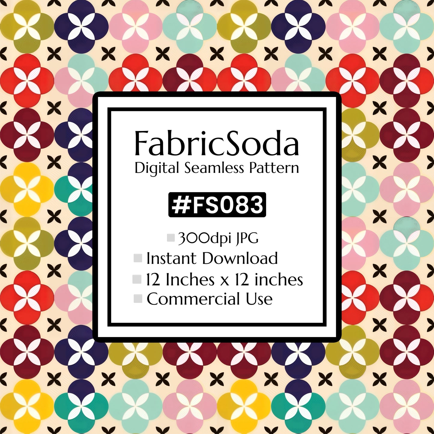 FS083 Multi Colours Geometric Seamless Pattern JPG
