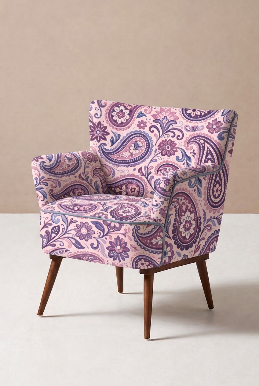 FS098 Pink Floral Paisley Seamless Pattern PNG