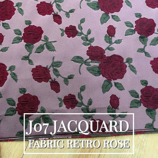 J07 Jacquard Fabric Rose Retro Pink