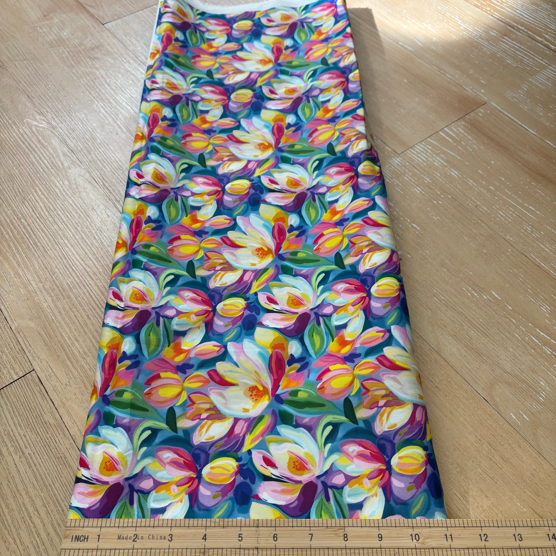 FS071 Oil Paint Floral Cotton Printed Fabric