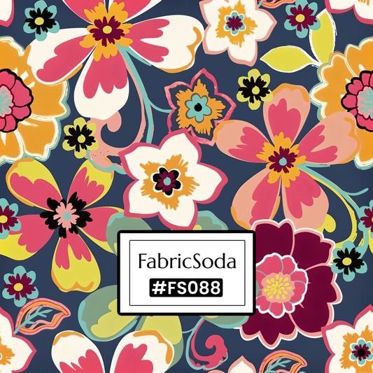 FS088 Colourful Blooming Flowers Seamless Pattern JPG