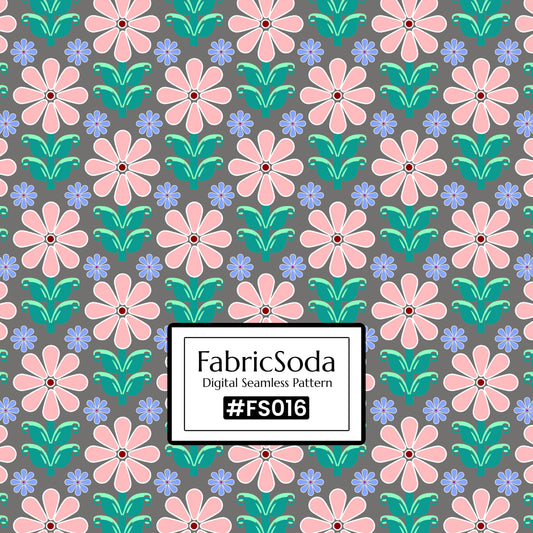 FS016 Pink Floral Seamless Pattern JPG PNG