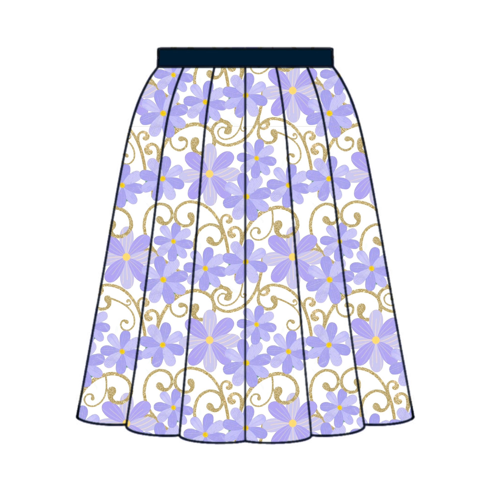 FS026 Lilac Floral Cotton Printed Fabric