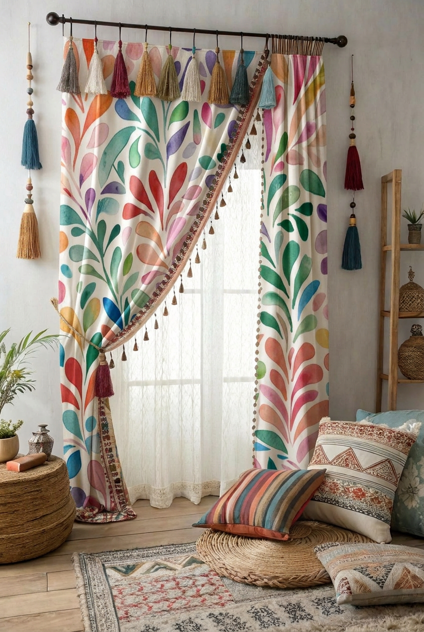 FS107 Watercolour Teardrop Floral Seamless Pattern PNG