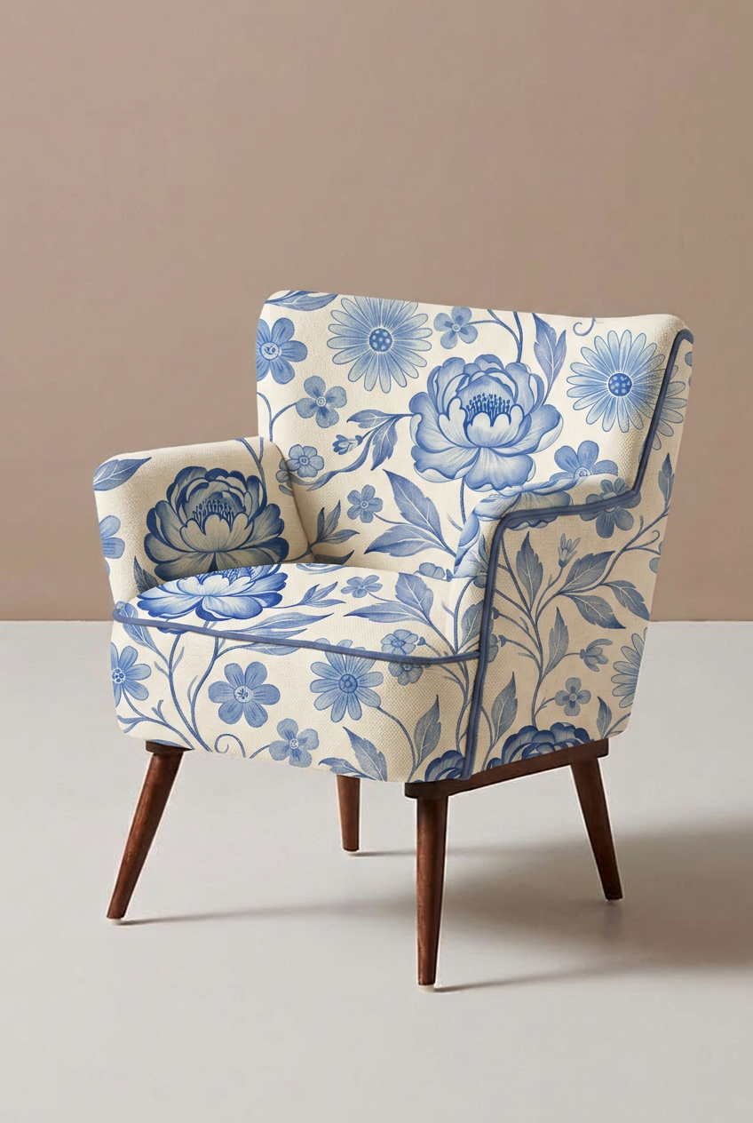 FS099 Blue Floral Seamless Pattern PNG