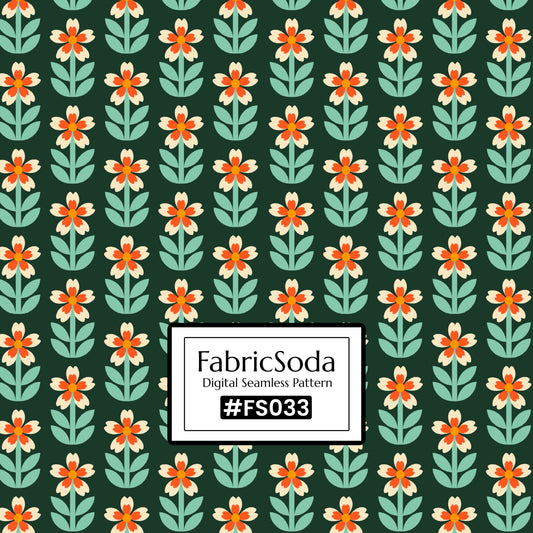 FS033 Green Floral Seamless Pattern JPG