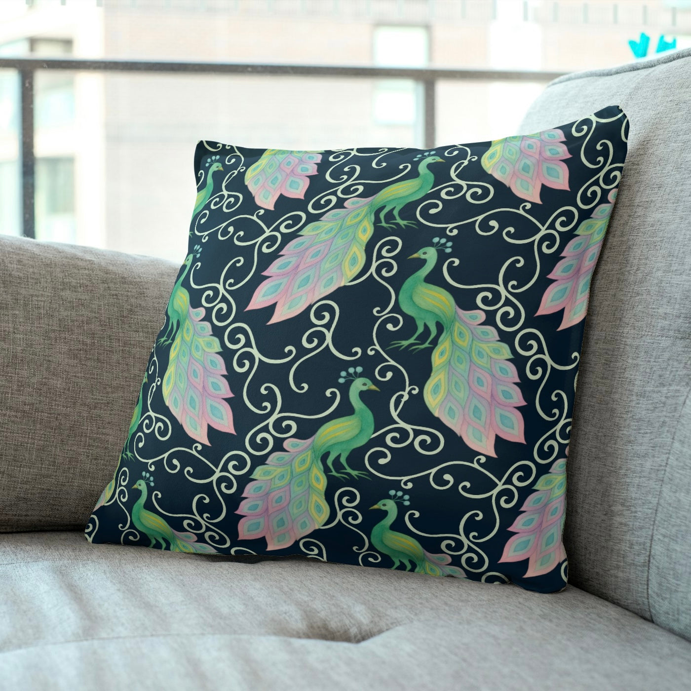 FS050 Exotic Peacock Cotton Printed Fabric cotton canvas 