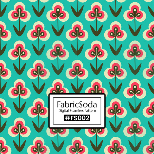 #FS002 Green Floral Seamless Pattern JPG PNG