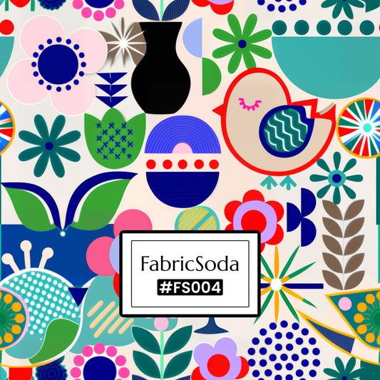 FS004 Exotic Abstract Printed Fabric silky fabric