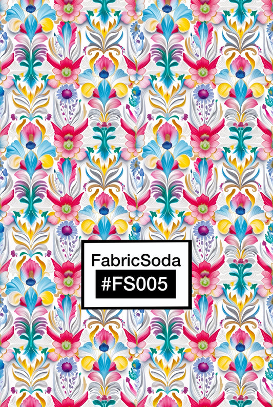 FS005 Abstract Floral Printed Fabric