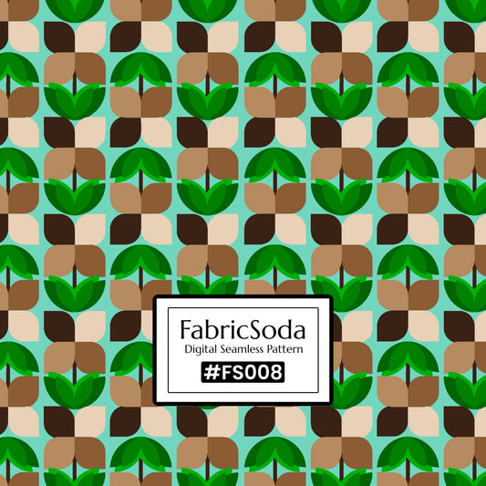 #FS008 Green Geometric Seamless Pattern JPG PNG