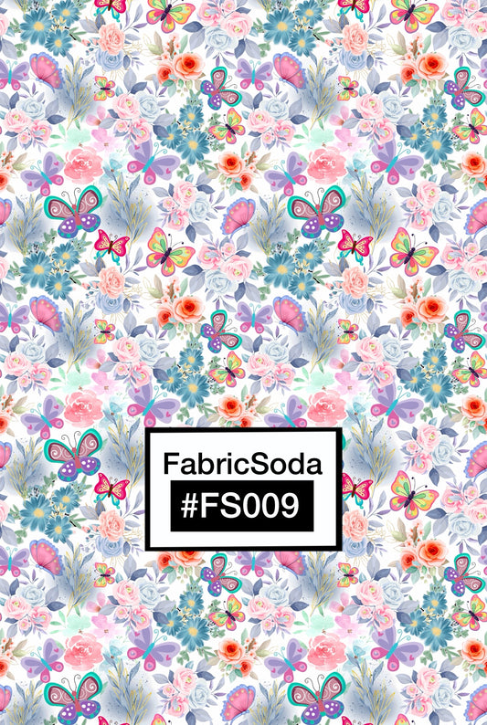 FS009 Watercolour Butterfly Printed Fabric