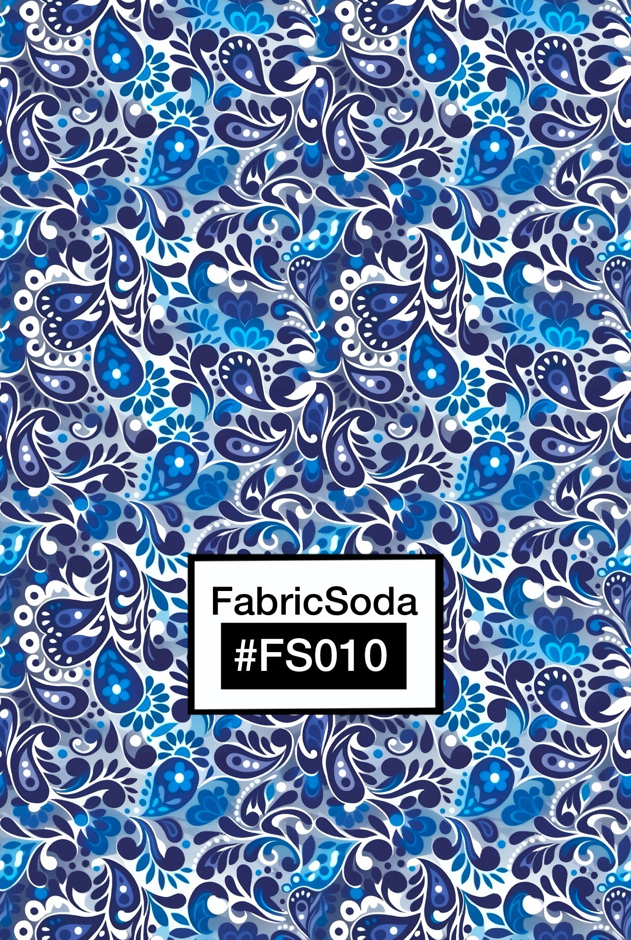 FS010 Blue Paisley Seamless Pattern