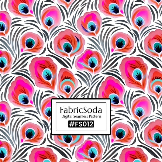 #FS012 Exotic Peacock Pink Seamless Pattern JPG