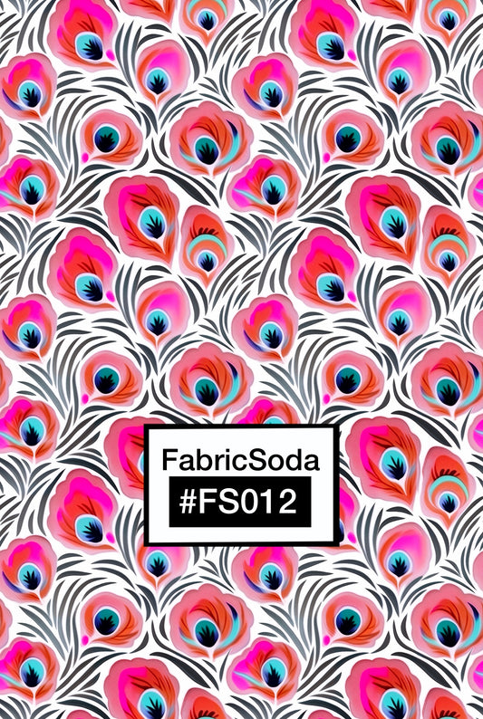 FS012 Exotic Pink Peacock Printed Fabric