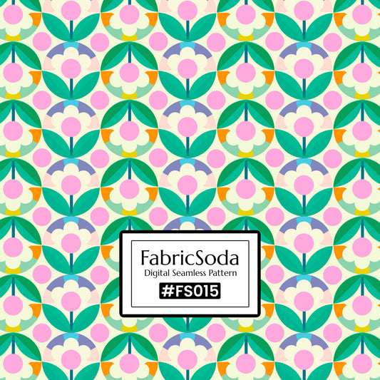 #FS015 Green Geometric Seamless Pattern JPG PNG
