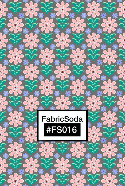 FS016 Pink Floral Printed Fabric