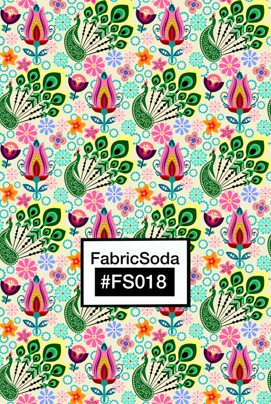 FS018 Exotic Peacock Printed Fabric