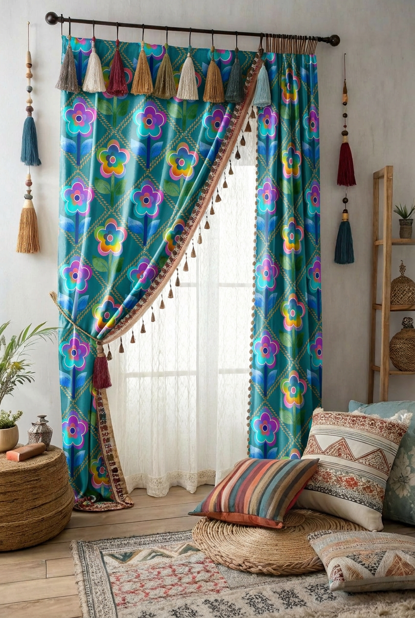 FS021 Blue Green Watercolour Floral Seamless Pattern