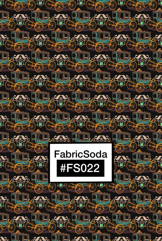 FS022 Luxury Brown Carriage Printed Fabric