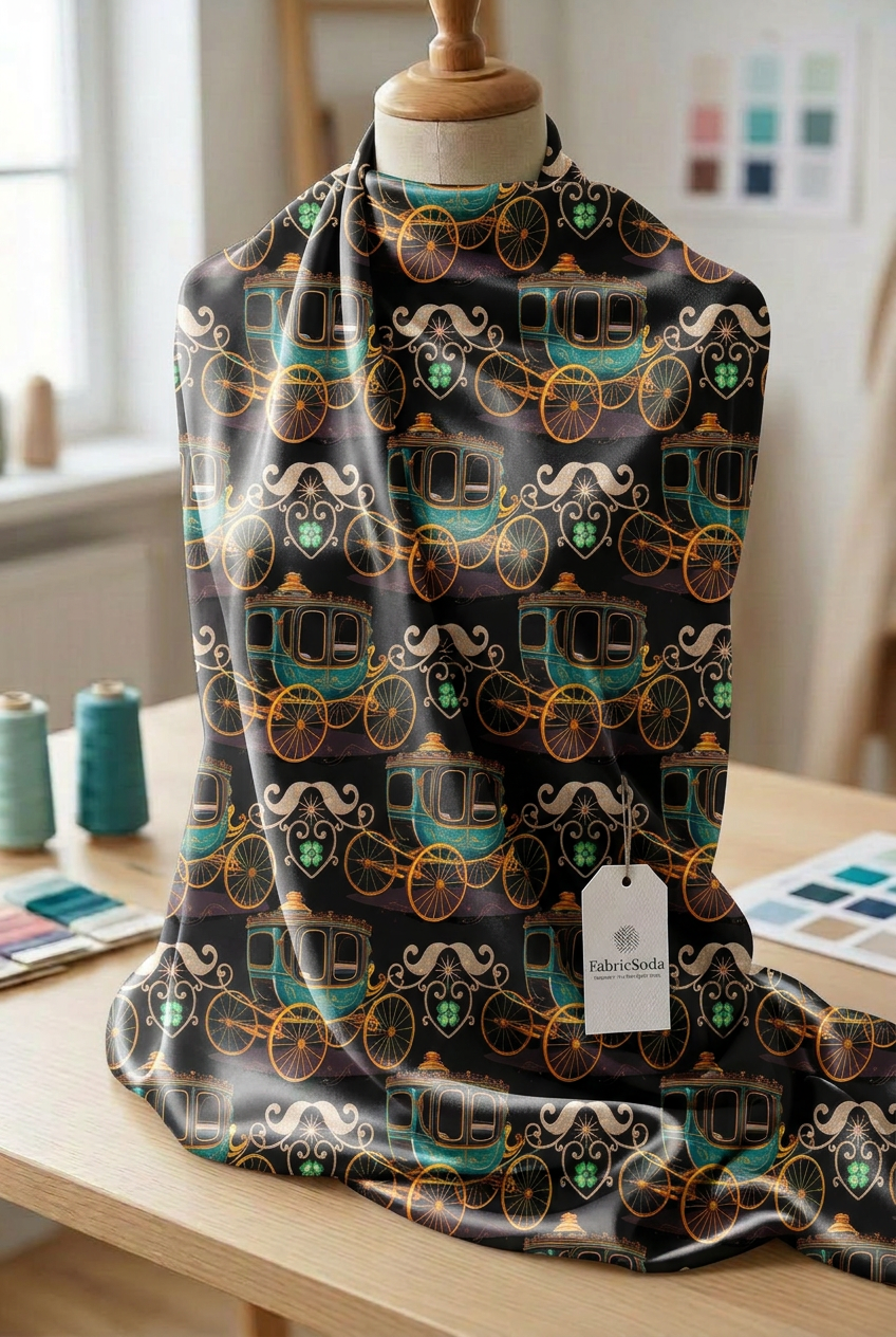 FS022 Brown Carriage Seamless Pattern