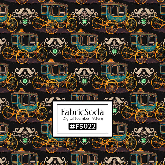 FS022 Luxury Brown Carriage Printed Fabric