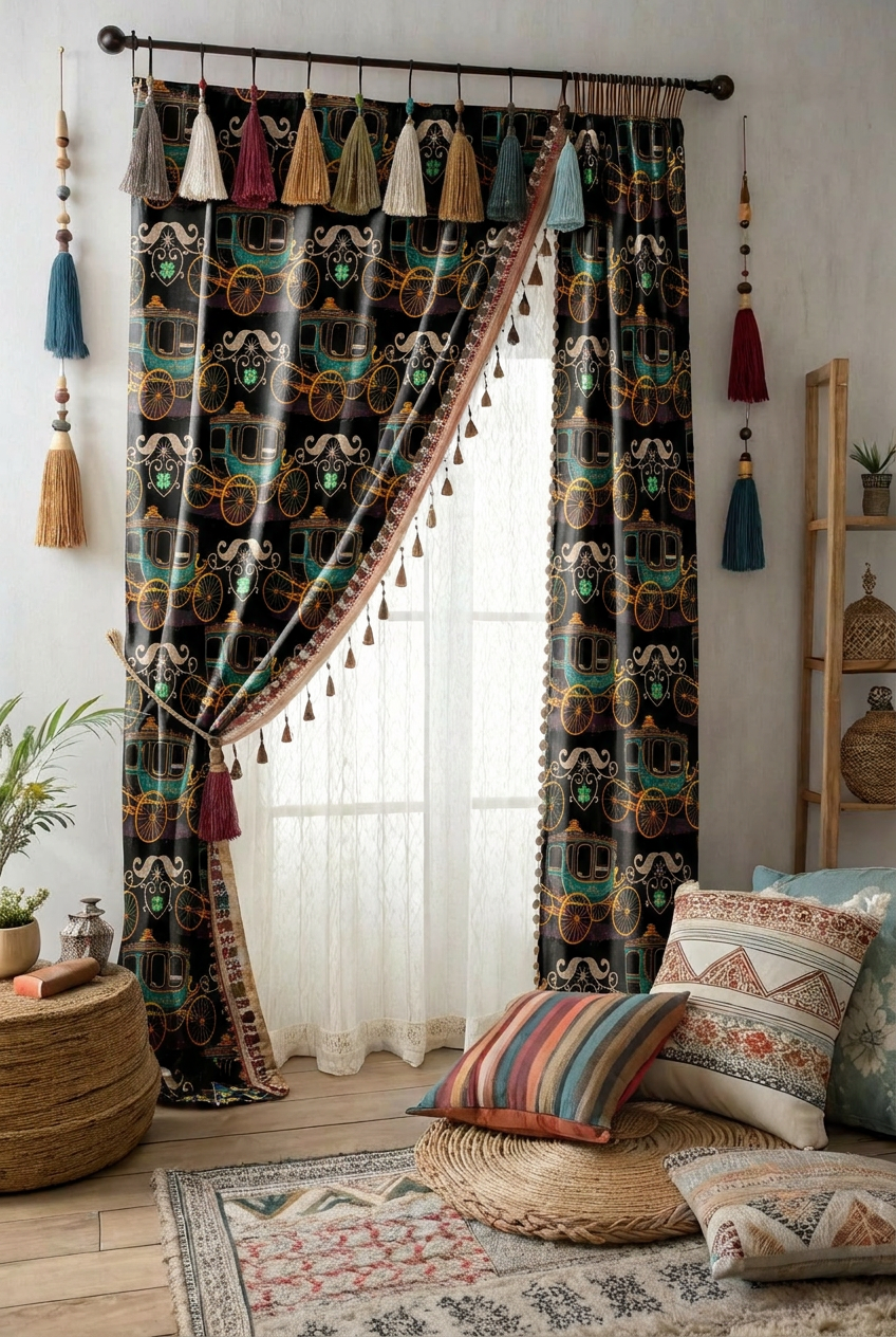 FS022 Brown Carriage Seamless Pattern