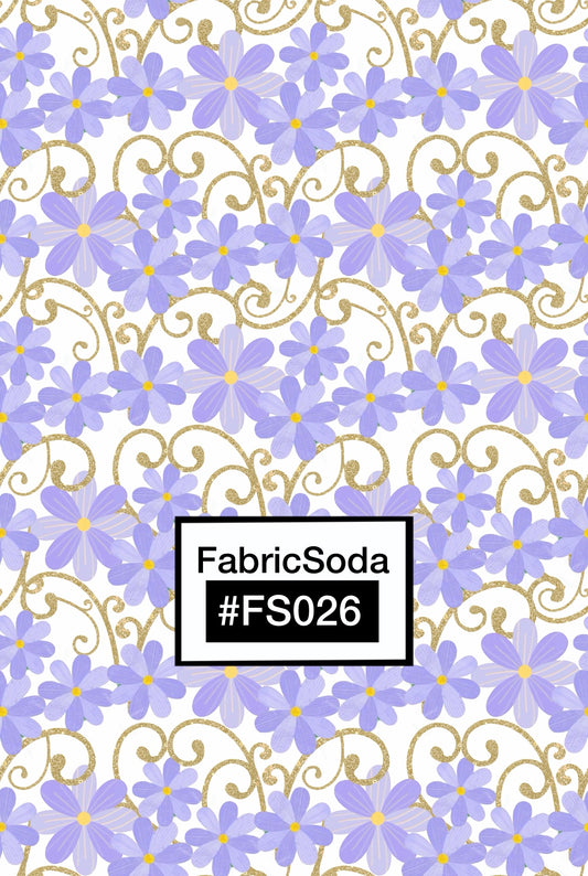 FS026 Lilac Floral Printed Fabric