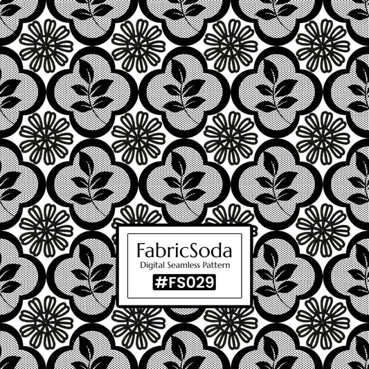 FS029 Black Floral Lace Seamless Pattern JPG PNG