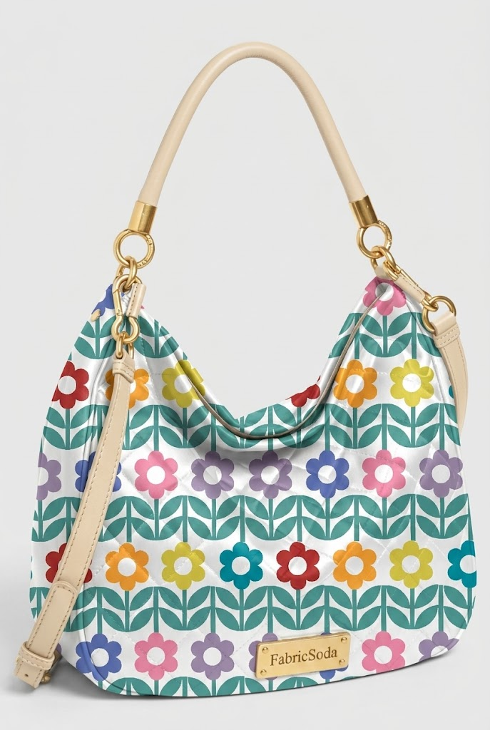 FS035 Rainbow Flower Printed Fabric