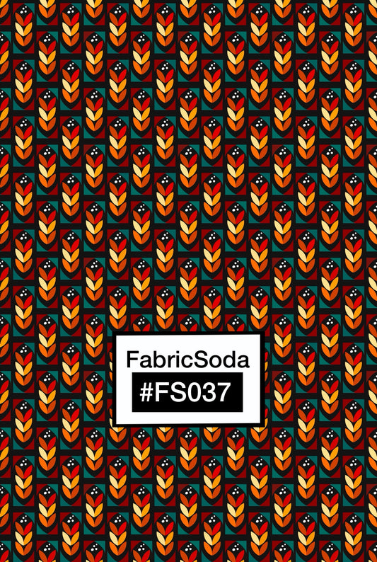 FS037 Brown Geometric Printed Fabric