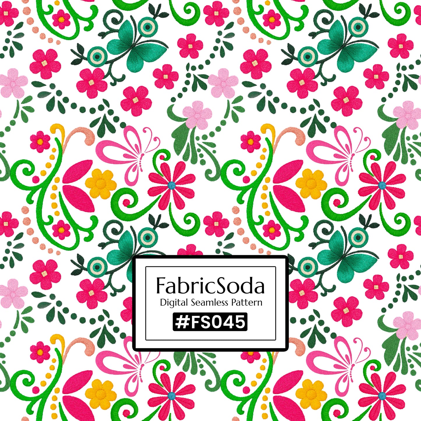 FS045 Exotic Folk Floral Printed Fabric