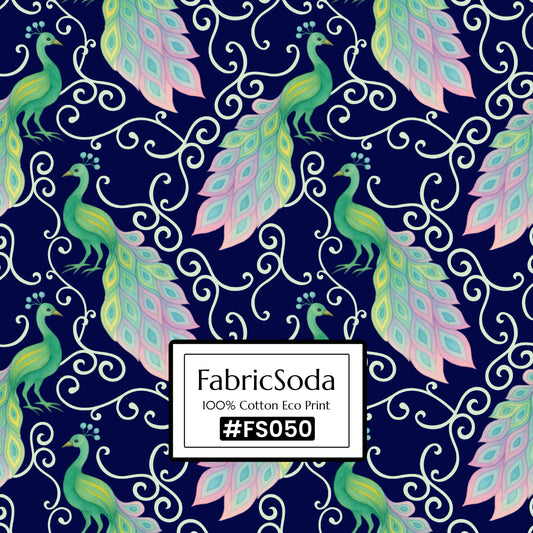 FS050 Navy Peacock Seamless Pattern JPG PNG, peacock pattern 
