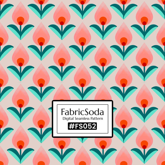 FS052 Peach Pink Floral Seamless Pattern JPG, pink floral pattern 