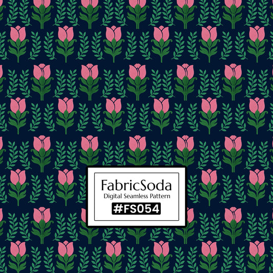 FS054 Green Floral Seamless Pattern JPG PNG