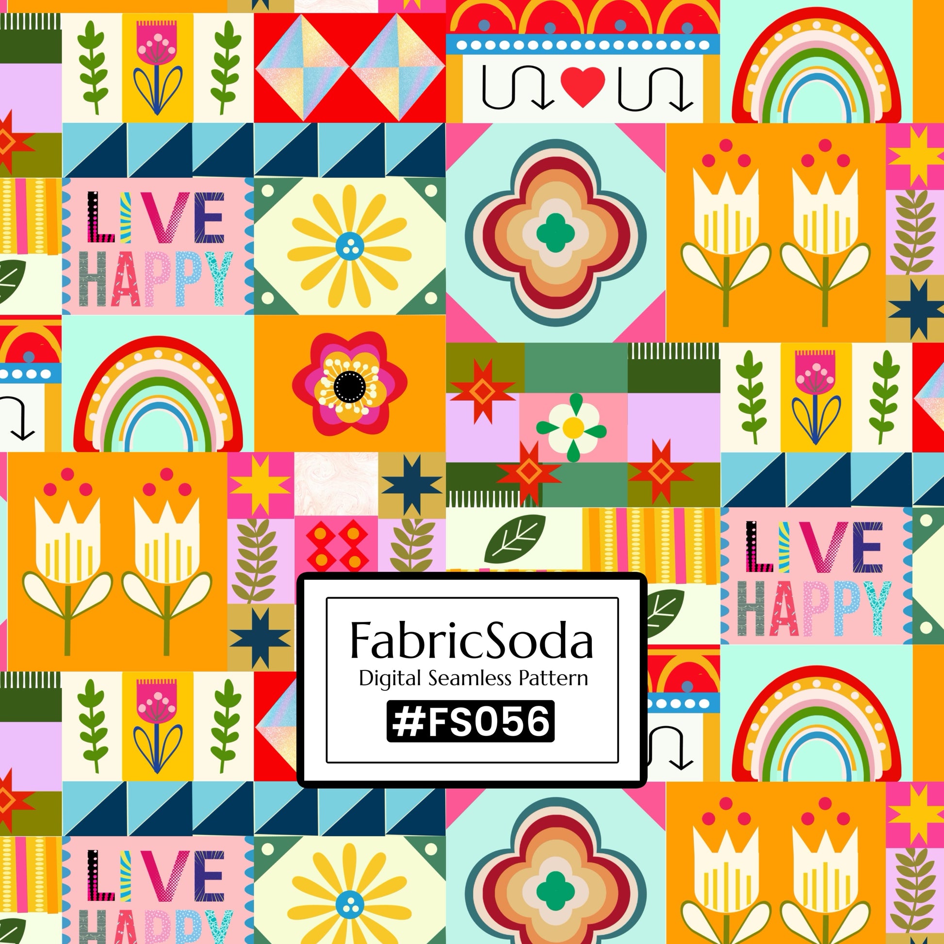 FS056 Funny Abstract Seamless Pattern JPG, orange pattern, orange geometric pattern 