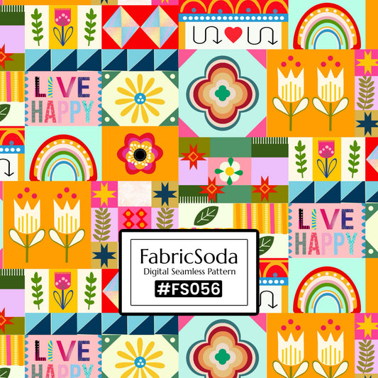 FS056 Funny Abstract Seamless Pattern JPG, orange pattern, orange geometric pattern 