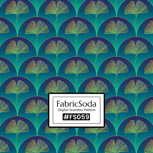 FS059 Dandelion Green Floral Printed Fabric