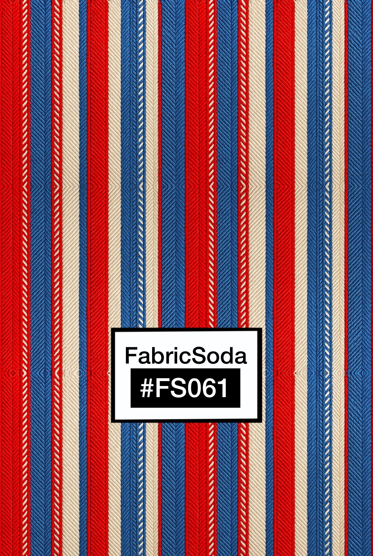 FS061 Red White Blue Embroidery Effect Striped Seamless Pattern